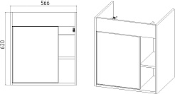 Viant Тумба под раковину Бостон 60 подвесная графит/дуб вотан – фотография-5
