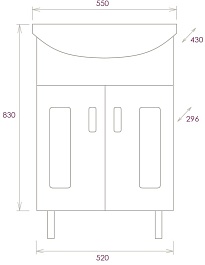 Onika Тумба под раковину Кристалл 55.18 (Балтика) белая – фотография-8