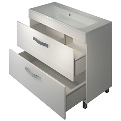 Какса-а Тумба с раковиной Хилтон 100 напольная, белая – фотография-4