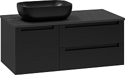 Brevita Тумба под раковину Cargo 100 подвесная черная матовая – фотография-3