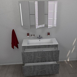 Какса-а Мебель для ванной Сити 105 серый гранит – фотография-5