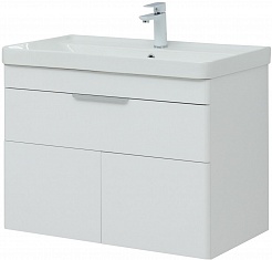 Aquanet Мебель для ванной Ирис New 80 подвесная белая глянцевая – фотография-6