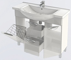 Aquanet Тумба с раковиной "Асти 105" черная, с б/к – фотография-5