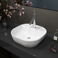 Teymi Раковина накладная в ванную Solli 40 белая с полочкой под смеситель T50207 – фотография-7