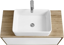 Акватон Тумба под раковину Либерти 90 белая/дуб эльвезия – фотография-6