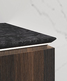 Vincea Тумба с черной столешницей и раковиной Luxe 140 L подвесная натуральный орех – фотография-4