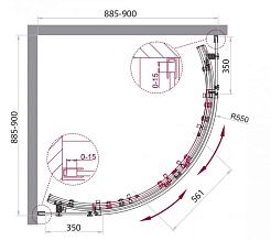 BelBagno Душевой уголок Acqua 90/90 ACQUA-R-2-90-C-NERO стекло прозрачное – фотография-3