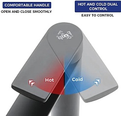Frap Смеситель для раковины H71-6 F1071-26 черный – фотография-3