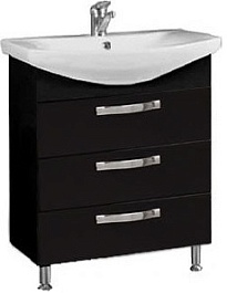 Акватон Тумба под раковину Ария 80 Н чёрный глянец – фотография-1