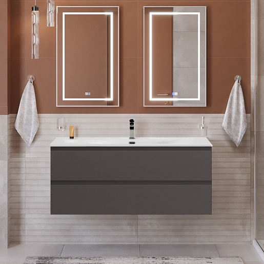BelBagno Тумба с раковиной Kraft 120 подвесная Темно-Серый матовый с раковиной BB-8099-120 – фотография-8