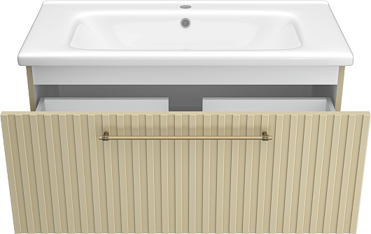 Brevita Тумба под раковину Alicante 90 подвесная капучино – картинка-3