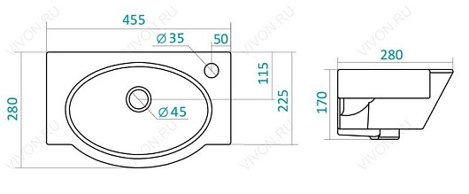 Santek Раковина Форум WH110545 R – картинка-3