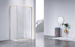 Vincea Душевой уголок Slim-N 110x90 VSR-4SN9011CLG профиль брашированное золото стекло прозрачное – фотография-3