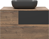 Misty Тумба с раковиной Коломбо 80 подвесная дуб галифакс/антрацит