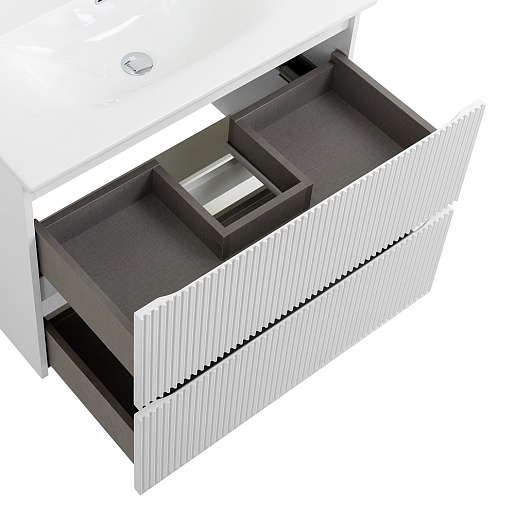 BelBagno Тумба с раковиной Uno 80 подвесная Bianco Opaco с раковиной BB-8099-80 – картинка-5