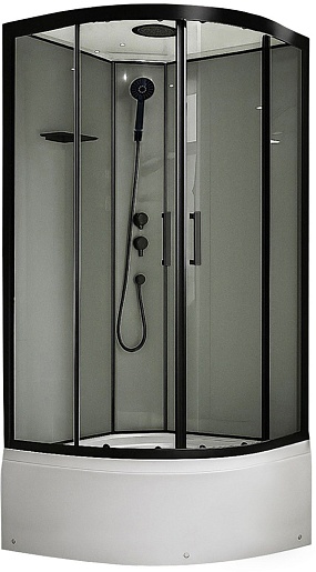 Royal Bath Душевая кабина FATO RB 90CK-TG-BL 90x90 стекло прозрачное профиль черный матовый – фото-1