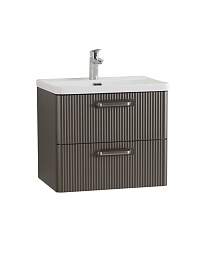 BelBagno Тумба с раковиной Due 50 подвесная Оружейная сталь ручки Матовый атласный никель – фотография-4