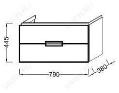 Jacob Delafon Тумба с раковиной "Reve 80" дымчатая, 2 ящика – фотография-5