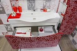Sanflor Мебель для ванной Санфлор 100 красная/патина белая – фотография-4