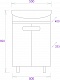 Onika Тумба с раковиной Харпер 55.10 белая глянцевая/мешковина – картинка-19