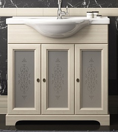 Opadiris Тумба с раковиной Кама 85 слоновая кость – фотография-1