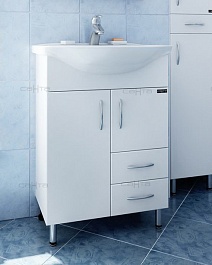 СанТа Мебель для ванной Грация Прима 60 R свет, с ящиками – фотография-2