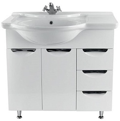 Водолей Тумба под раковину Лира 90 R белая – фотография-1