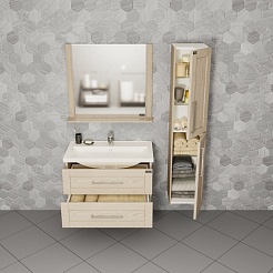 СанТа Шкаф-пенал Венера 30 дуб бежевый – фотография-3