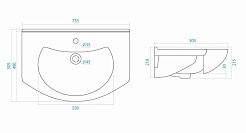 Style Line Умывальник Модерн 75 – фотография-2
