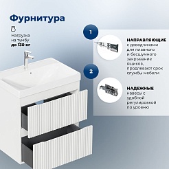 Aquanet Мебель для ванной Джейн 2.0 60 Flash подвесная белый сатин – фотография-26