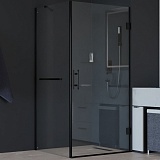 RGW Душевой уголок Hotel HO-045-1B (HO-011B + Z-060-2B + O-204B) 60x80 профиль черный стекло прозрачное