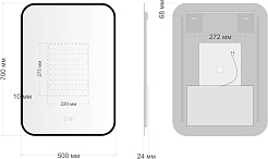 Aquanet Зеркало Контур 50x70 Led TX с подсветкой и антизапотеванием черное – фотография-6
