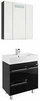 Водолей Мебель для ванной "Мальта 70" черная, с ящиками