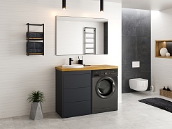 Brevita Тумба под раковину Grafit 60 графит – фотография-3