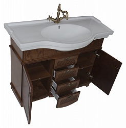 Aquanet Тумба с раковиной "Луис 110" темный орех (179730) – фотография-2