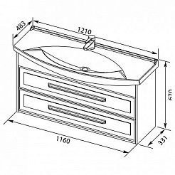 Aquanet Мебель для ванной Остин 120 белая/дуб сонома – фотография-6