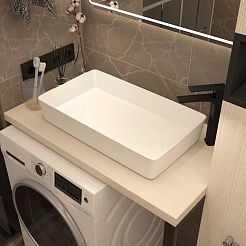 Teymi Раковина накладная Kaarina 50 T50311 со смещенным сливом белая – фотография-7