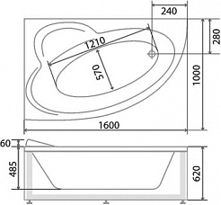 BellSan Акриловая ванна Виола 160x100 R с гидромассажем – фотография-4
