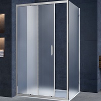 Vincea Душевой уголок Alpha 120x80 VSR-3AL8012MT профиль хром стекло текстурное (рифленое)
