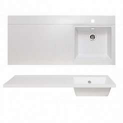 Runo Мебель для ванной Лира 105 L белая – фотография-9
