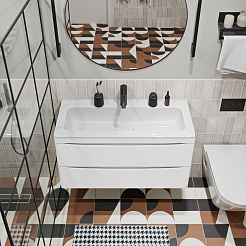 Vivon Тумба под раковину Ostin 90 подвесная белая матовая – фотография-6