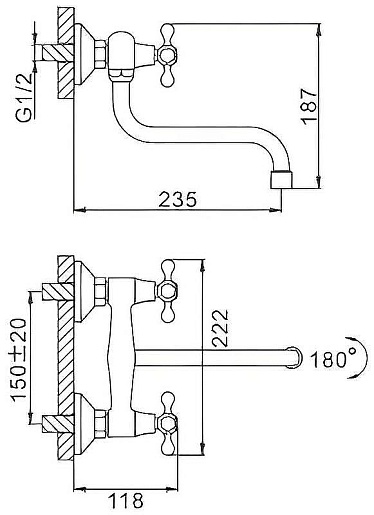 Frap Смеситель для кухни H08 F4608 хром – фотография-2