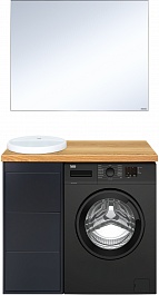 Brevita Мебель для ванной Grafit 100 под стиральную машину графит/светлое дерево – фотография-1