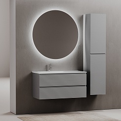 Sancos Тумба с раковиной Folk 100 L ergraut soft раковина Grace 101 L CN7014 – фотография-3