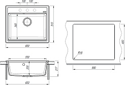 Florentina Мойка кухонная Липси 600 нуар – фотография-4