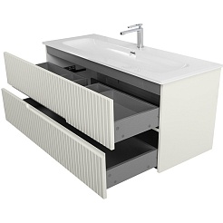 Cezares Тумба с раковиной Duet-N 120 подвесная CZR-8073-120 альпака брашированная – фотография-6