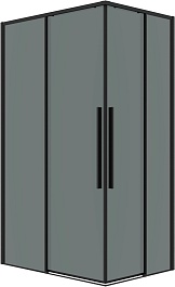 Grossman  Душевой уголок Galaxy 90x80x195 профиль черный матовый стекло тонированное – фотография-1