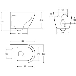 BelBagno Чаша унитаза подвесного Colorato BB062CHR-MB безободкового без сиденья – фотография-6
