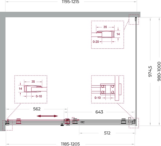 BelBagno Душевой уголок Soft Close-2 SOFT_CLOSE-2-AH-1-120/100-C-Cr 120x100 профиль хром стекло прозрачное – фотография-12