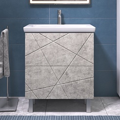 Vigo Тумба с раковиной Geometry 2-700 Como бетон – фотография-3